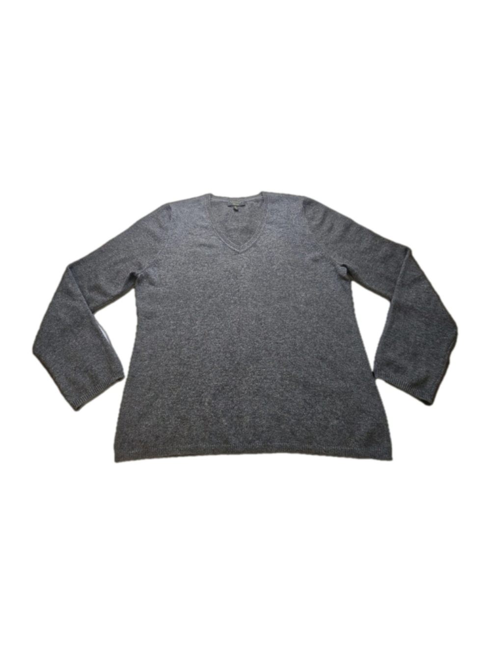 Charter Club Luxury 100% Cashmere Sweater Women’s XL Gray V-Neck
